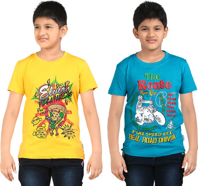

FabTag - Dongli Boys Printed T Shirt(Yellow, Pack of 2, Combo color