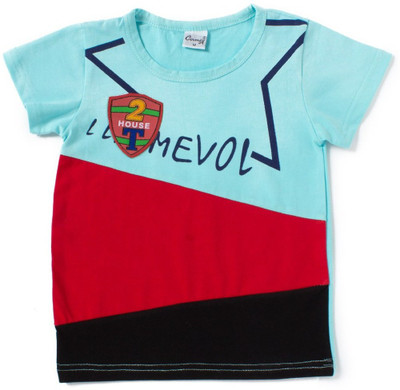

Camey Boys Printed Lycra T Shirt(Blue, Pack of 1
