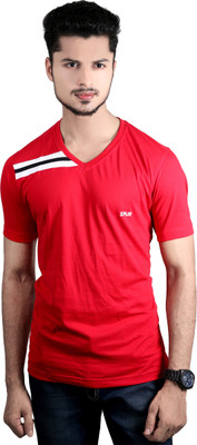 

Spur Printed Men' V-neck Red T-Shirt