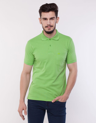 

Cotton County Premium Solid Men's Polo Neck Green T-Shirt