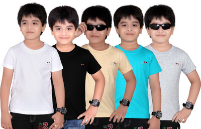 

FabTag - Dongli Boys Solid T Shirt(Multicolor, Pack of 5