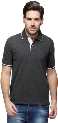 

Campus Sutra Solid Men Polo Neck Grey T-Shirt, Charcoal