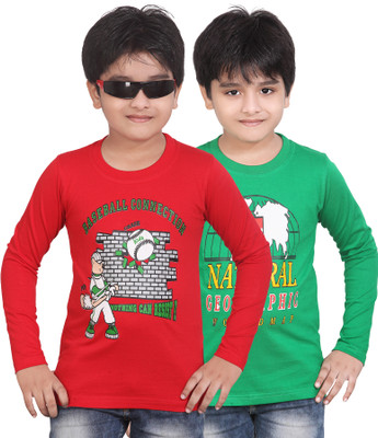 

FabTag - Dongli Boys Printed T Shirt(Multicolor, Pack of 2