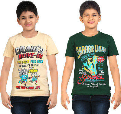 

FabTag - Dongli Boys Printed T Shirt(Dark Green, Pack of 2, Combo color