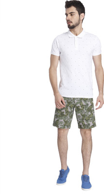 

Jack & Jones Printed Men's Polo Neck White T-Shirt