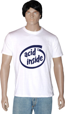

Tshirt.in Graphic Print Men' Round Neck White T-Shirt, Pearl white