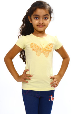 50% OFF on Bio Kid Girls Printed T Shirt(Yellow)