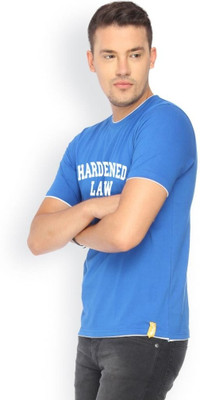 

Campus Sutra Printed Men Round Neck Blue T-Shirt, Royal blue