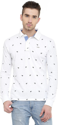 

Gritstones Printed Men's Polo Neck White T-Shirt, White51