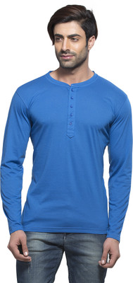 

Alan Jones Solid Men's Henley Blue T-Shirt, Royal