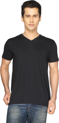 

Joke Tees Solid Men's V-neck Black T-Shirt