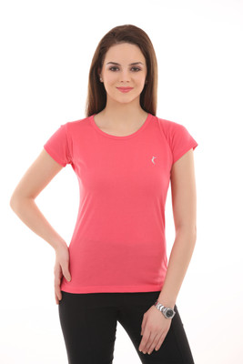

Ultra Fit Solid Women's Round Neck Pink T-Shirt