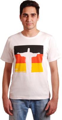 

Rigo Printed Men's Round Neck White T-Shirt