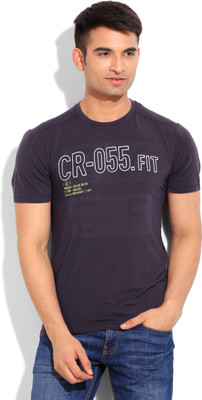 

REEBOK Printed Men's Round Neck Purple T-Shirt, Porpur