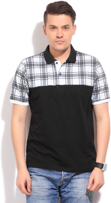 

Flippd Checkered Men's Polo Neck White, Black T-Shirt