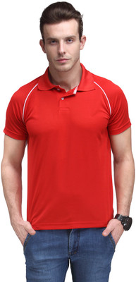 

Scott International Self Design Men's Polo Neck Red T-Shirt
