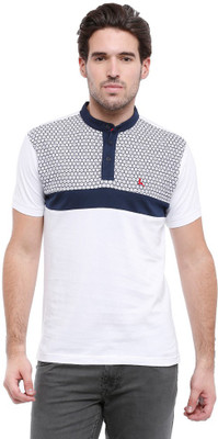 

Parx Solid Men's Mandarin Collar White T-Shirt