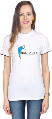 

Campus Sutra Printed Women' Round Neck White T-Shirt
