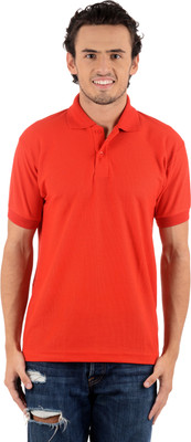 

Blaze Solid Men' Polo Neck Red T-Shirt