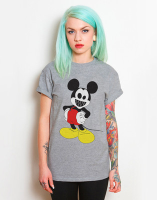 

Monzter Popcornz Graphic Print Women's Round Neck Grey T-Shirt, Heather grey