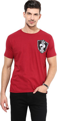 

PUNK Printed Men's Round Neck Red T-Shirt