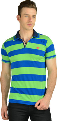 

Ahhaaaa Striped Men's Polo Neck Green, Blue T-Shirt, Blue;green
