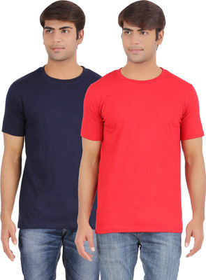 

Ap'pulse Solid Men's Round Neck Dark Blue, Red T-Shirt(Pack of 2, _navy_red