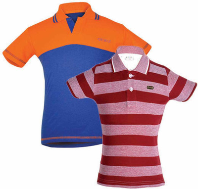 

Gkidz Boys Solid Cotton T Shirt(Multicolor, Pack of 2, Royal