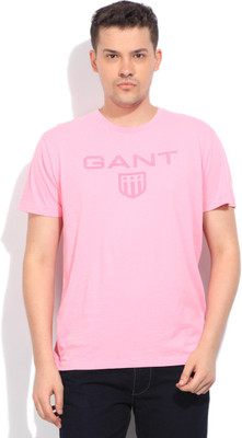 

Gant Printed Men's Round Neck Pink T-Shirt, Lrdpk