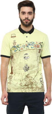 

Fritzberg Printed Men' Polo Neck Yellow T-Shirt, Lime