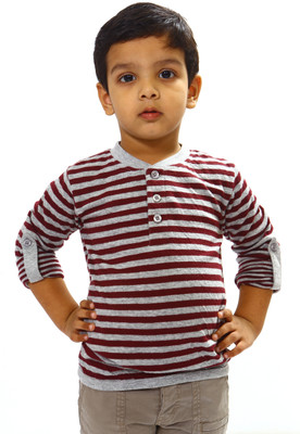58% OFF on Bio Kid Boys Striped T Shirt(Grey)