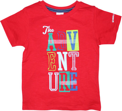 

FS Mini Klub Boys Printed Cotton T Shirt(Red, Pack of 1