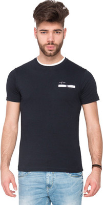 

Mufti Solid Men's Round Neck Dark Blue T-Shirt, Navy