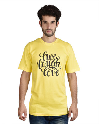 

Menlo Graphic Print Men's Round Neck Yellow T-Shirt
