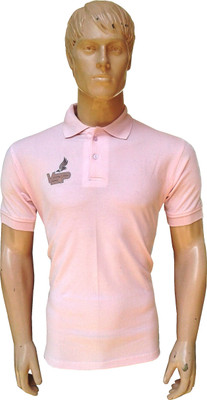 

VSP Solid Men's Polo Neck Pink T-Shirt
