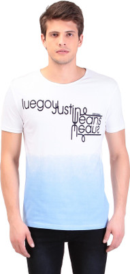 

TAG-7 Printed Men Round Neck White T-Shirt