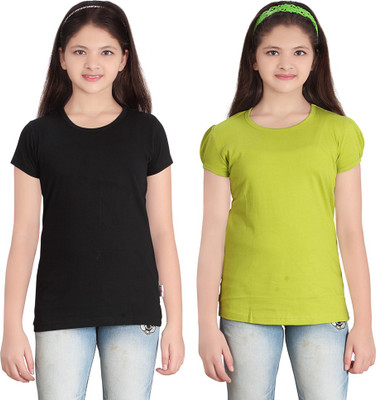 

FabTag - Sini Mini Girls Solid T Shirt(Multicolor
