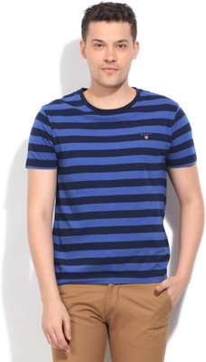 Gant Striped Men's Round Neck Blue T-Shirt, 436