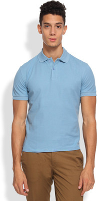 

Arise Solid Men' Polo Neck Light Blue T-Shirt, Heritage blue