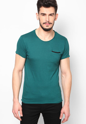 

Jack & Jones Solid Men's Round Neck Green T-Shirt, Pacific