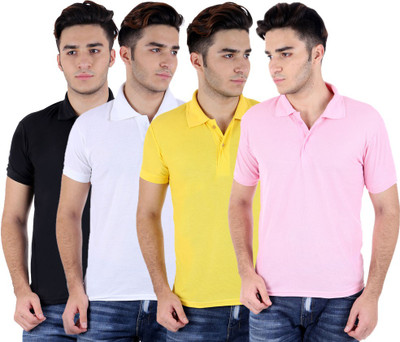 

Sanvi Traders Solid Men Polo Neck Multicolor T-Shirt(Pack of 4