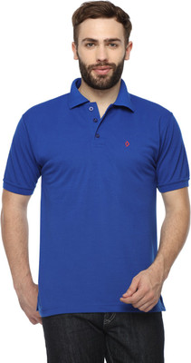 Digo Solid Men's Polo Neck Blue T-Shirt, Royal blue