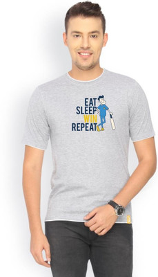 

Campus Sutra Solid Men Round Neck Grey T-Shirt