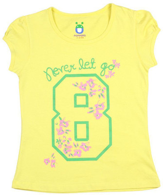 

Poppers by Pantaloons Girls Graphic Print T Shirt(Yellow, Bright yellow