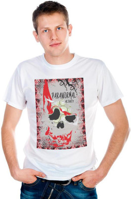 

6th Cross Graphic Print Men's Round Neck White T-Shirt