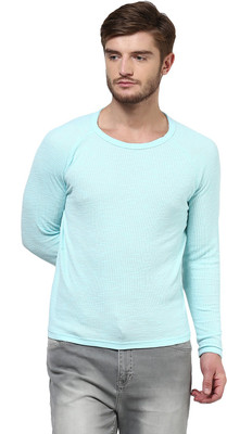 

Henry and Smith Solid Men' Round Neck Blue T-Shirt