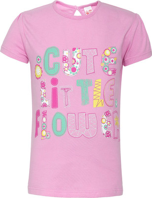 

FS Mini Klub Girls Printed T Shirt(Multicolor, Lt pink