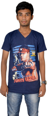 

Revinfashions Graphic Print Men's V-neck Reversible Dark Blue T-Shirt