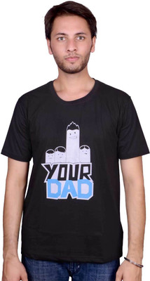 

Swadesi Stuff Printed Men's Round Neck Black, White, Blue T-Shirt