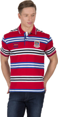 

Wilkins & Tuscany Striped Men's Polo Neck Red T-Shirt, Blood red